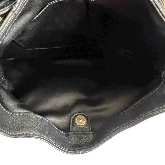 COACH Black Leather Soho Campbell Hobo Shoulder Bag Brass Hardware Buckle Front - Picture 9 of 13